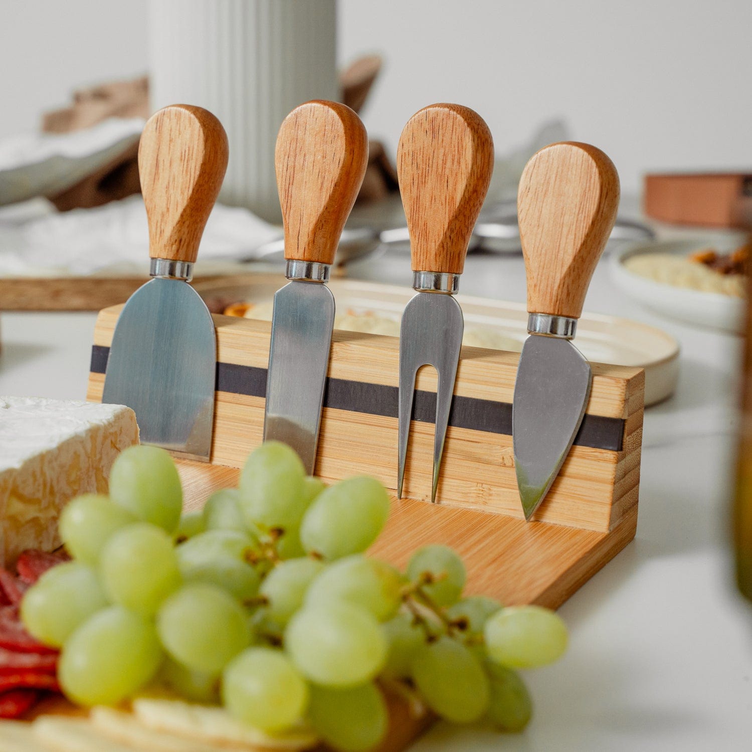 Living Today Bamboo Bamboo Cheese Board and Knife Set