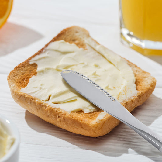 COOK EASY knife Brilliant Stainless Steel Butter Knife Serrated Edge Spreader