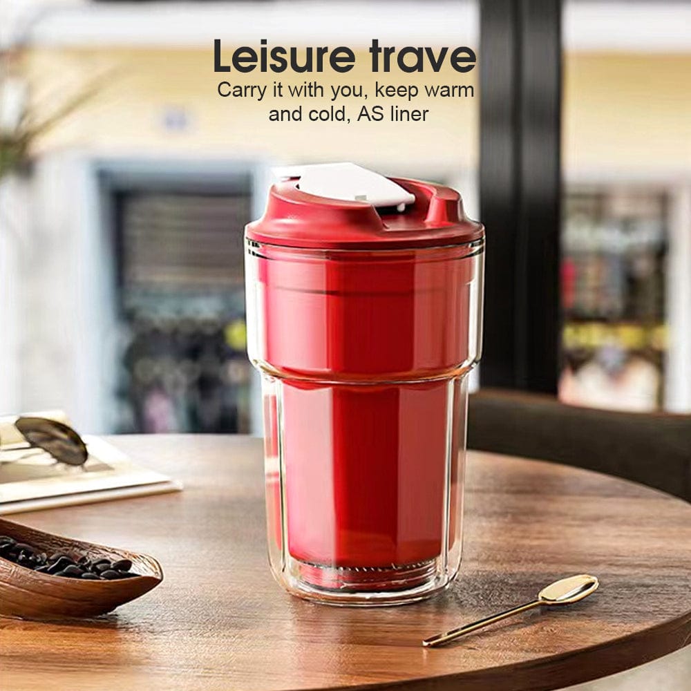 Living Today insulated coffee cup Double wall insulated Coffee Cup Red