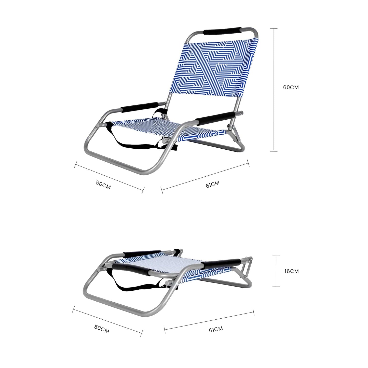 Lazy Dayz Beach 2pc Lazy Dayz Foldable Beach Chair - Makena