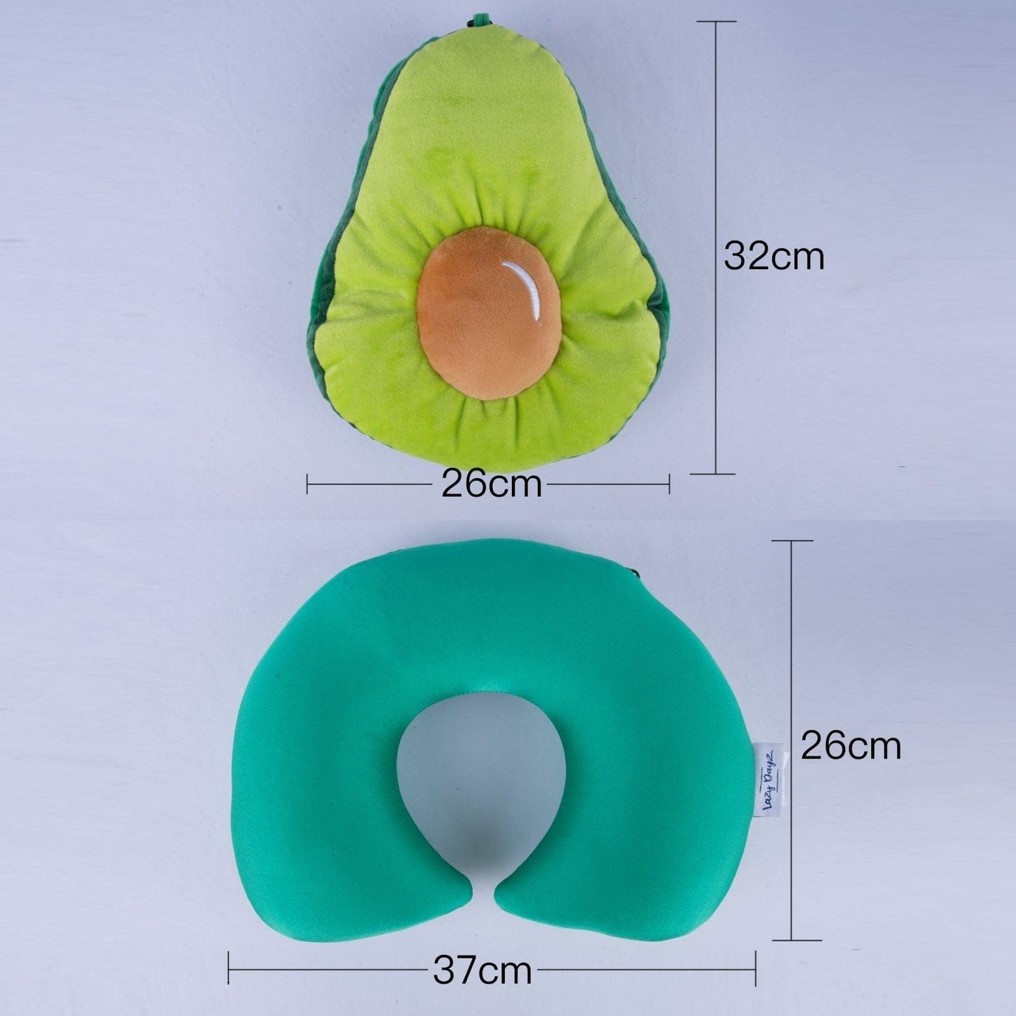 Lazy Dayz Two-Way Reversible Microfibre Travel Pillow-Avocado