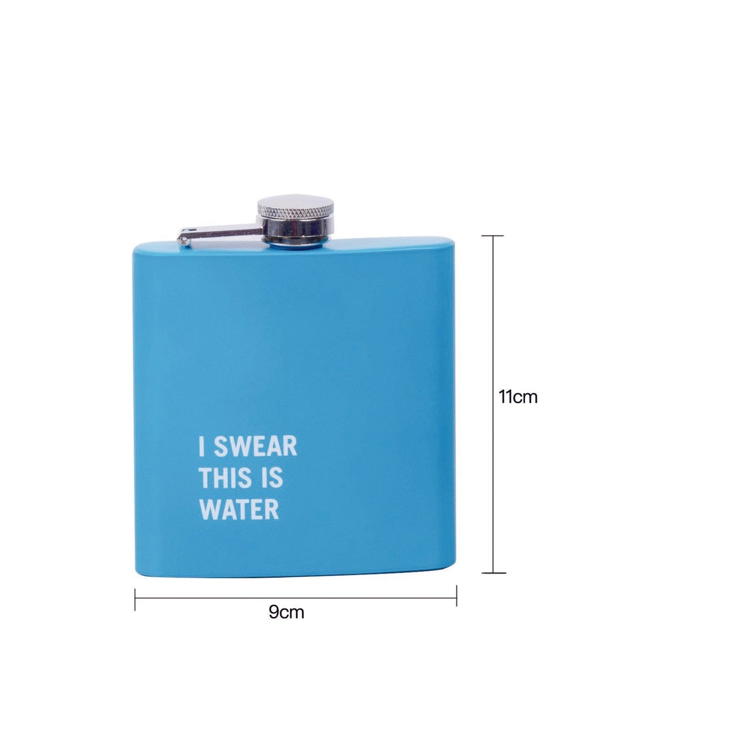 Lazy Dayz 175ml Stainless Steel Hip Flask w Funny Quotes-Blue