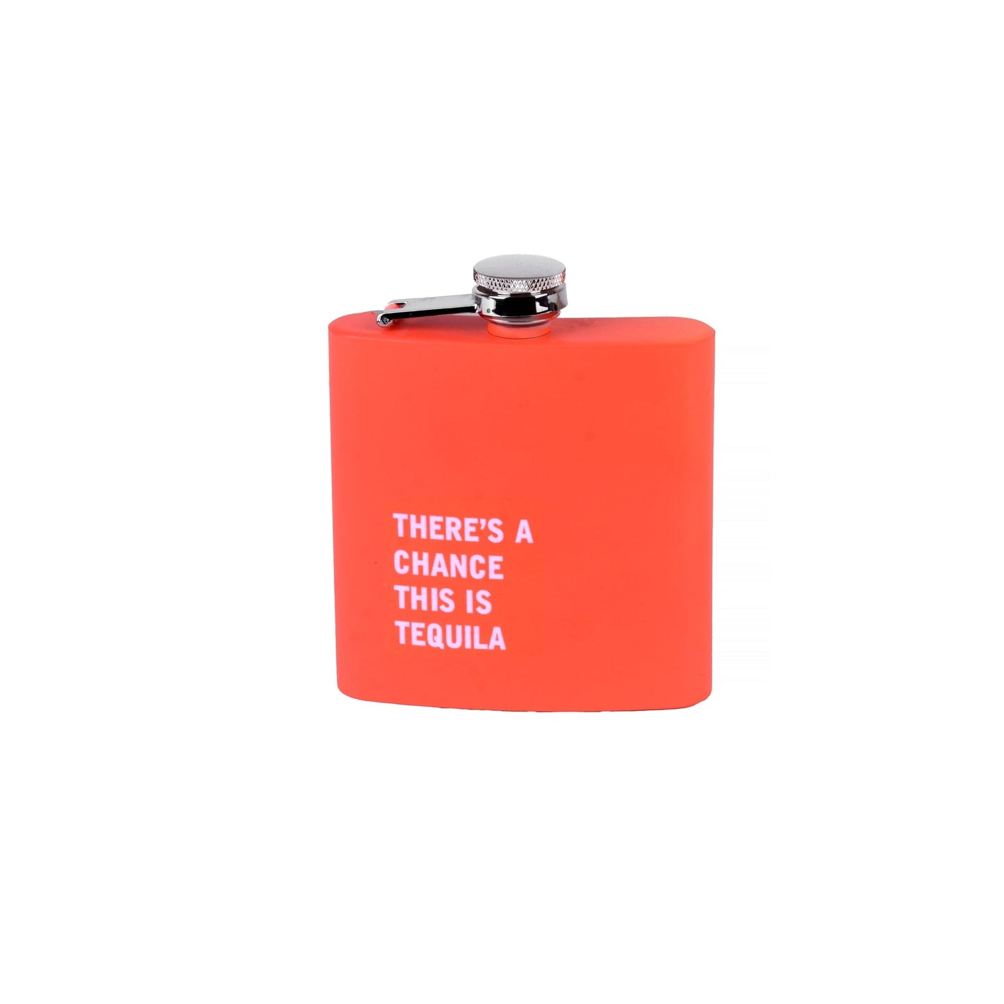 Lazy Dayz Drinkware 175ml Stainless Steel Hip Flask w Funny Quotes - Orange