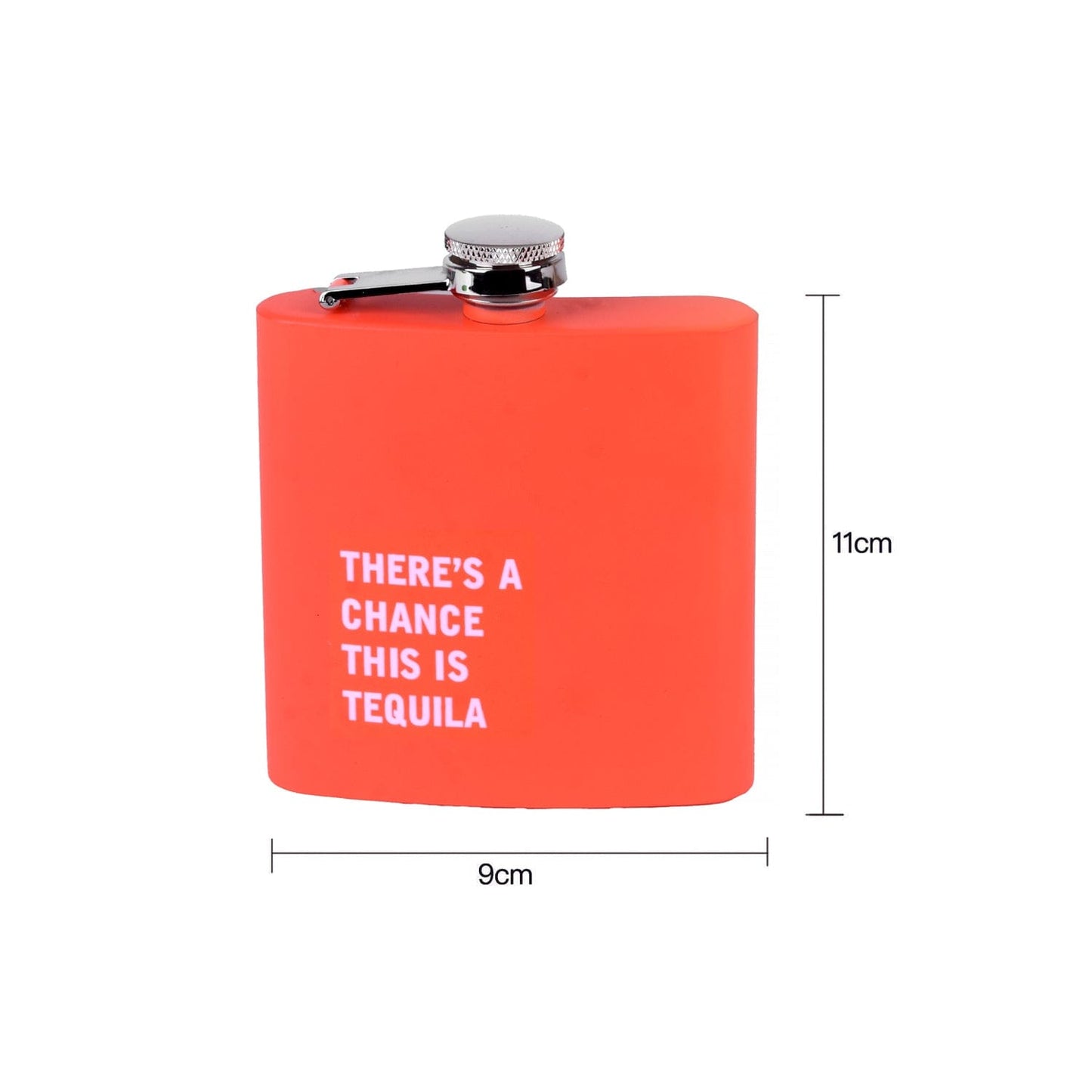 Lazy Dayz Drinkware 175ml Stainless Steel Hip Flask w Funny Quotes - Orange