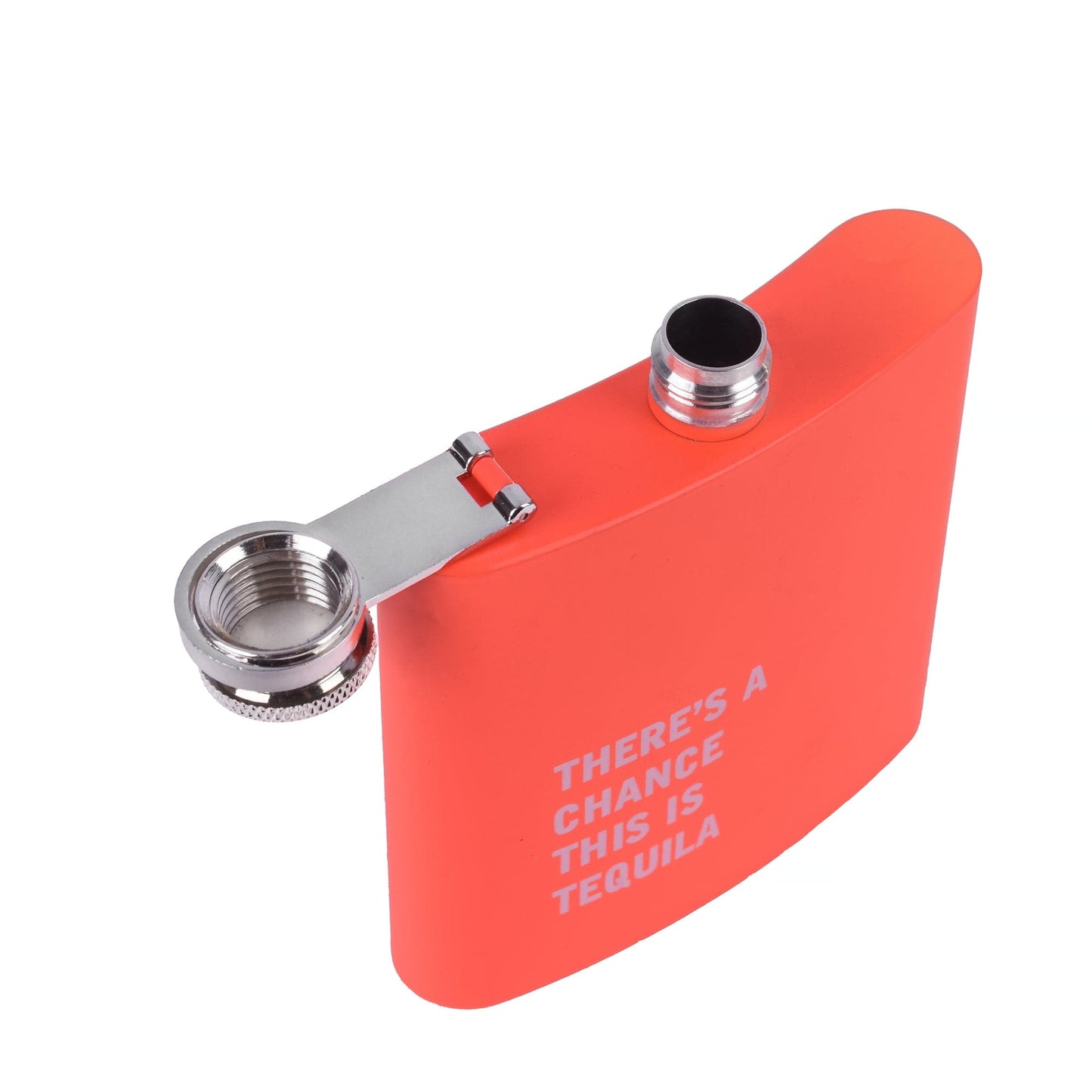 Lazy Dayz Drinkware 175ml Stainless Steel Hip Flask w Funny Quotes - Orange