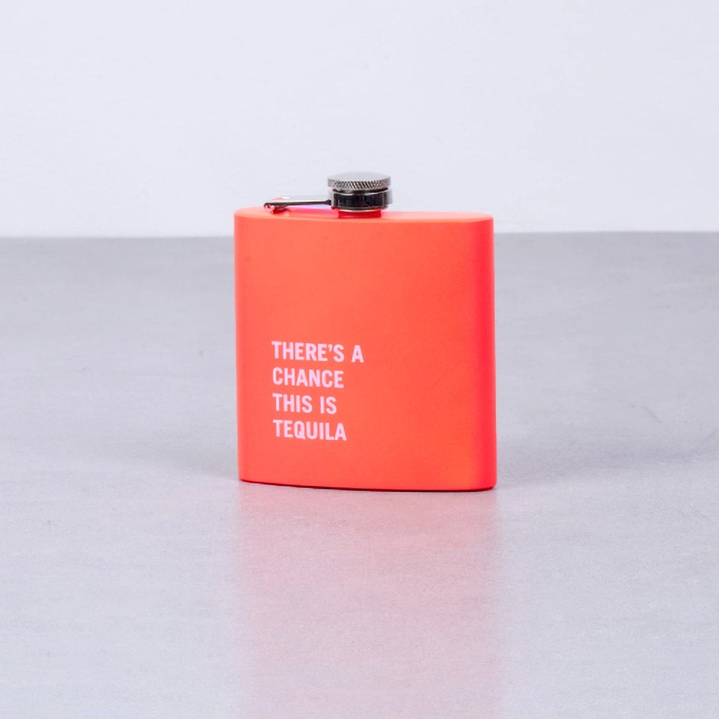 Lazy Dayz Drinkware 175ml Stainless Steel Hip Flask w Funny Quotes - Orange