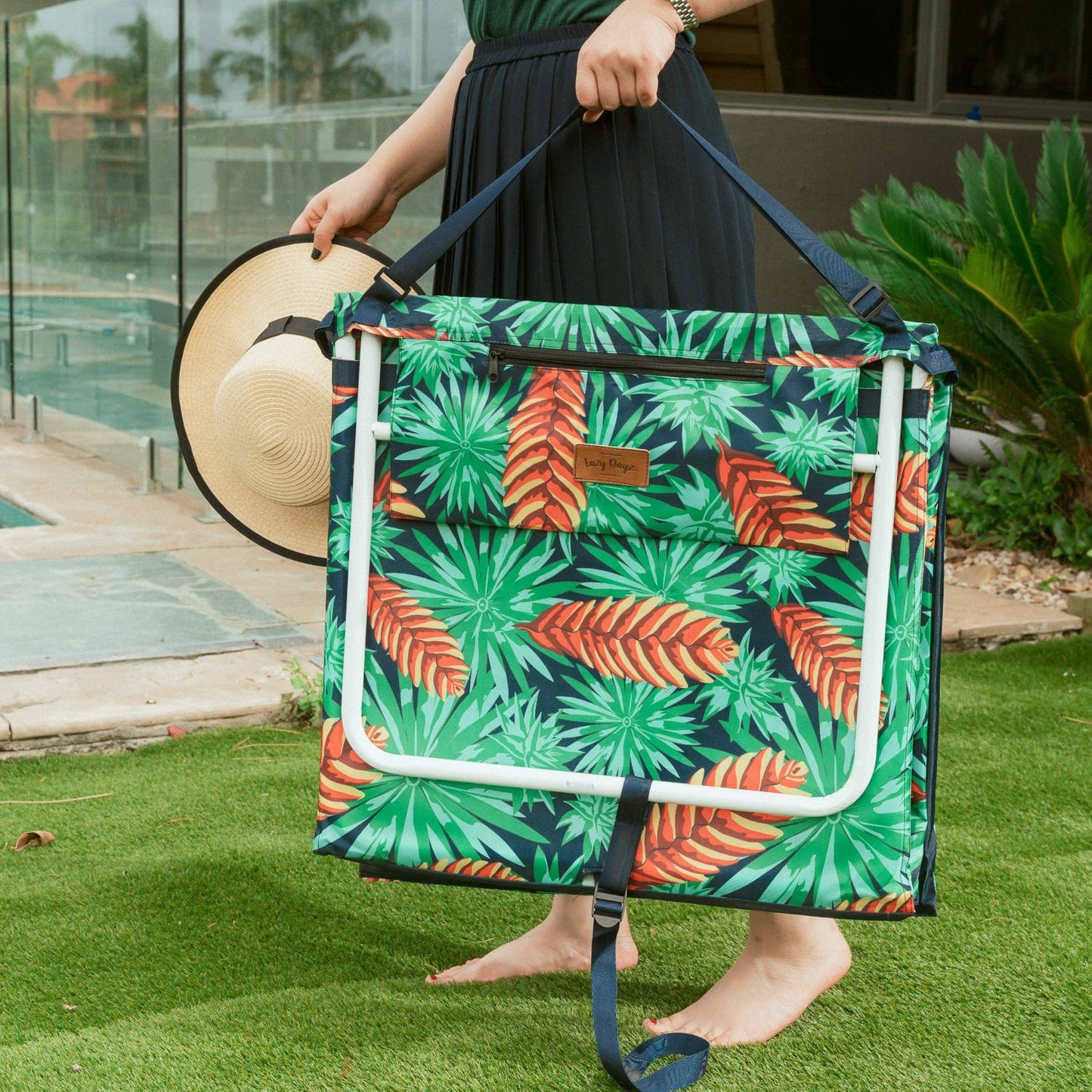 Lazy Dayz Beach Lazy Dayz Fold Up Beach Lounger - Mossman