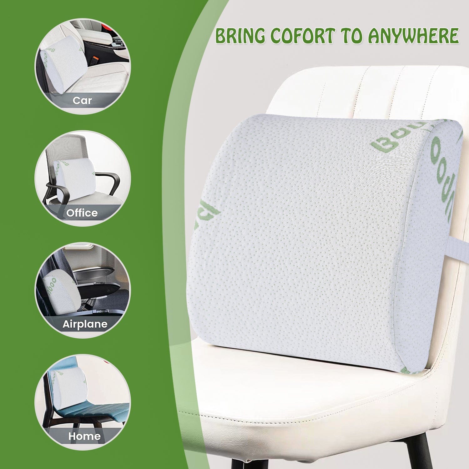Living Today Homewares Memory Foam Lumbar Back Support Cushion Seat Set