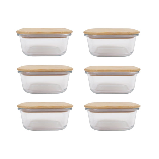 Clevinger Lunch Box 6 Pcs Bamboo Food Container - Large