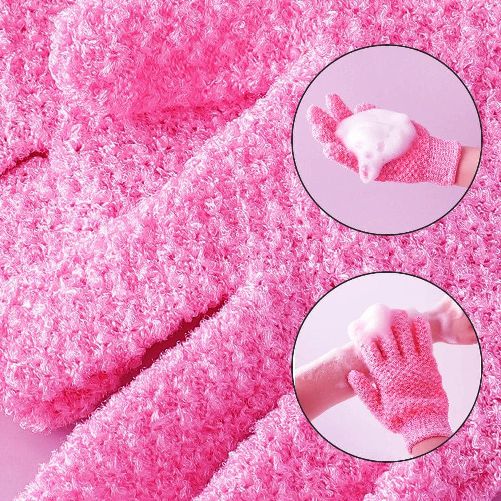 Living Today Exfoliating Gloves LIVING TODAY Exfoliating Gloves Pink