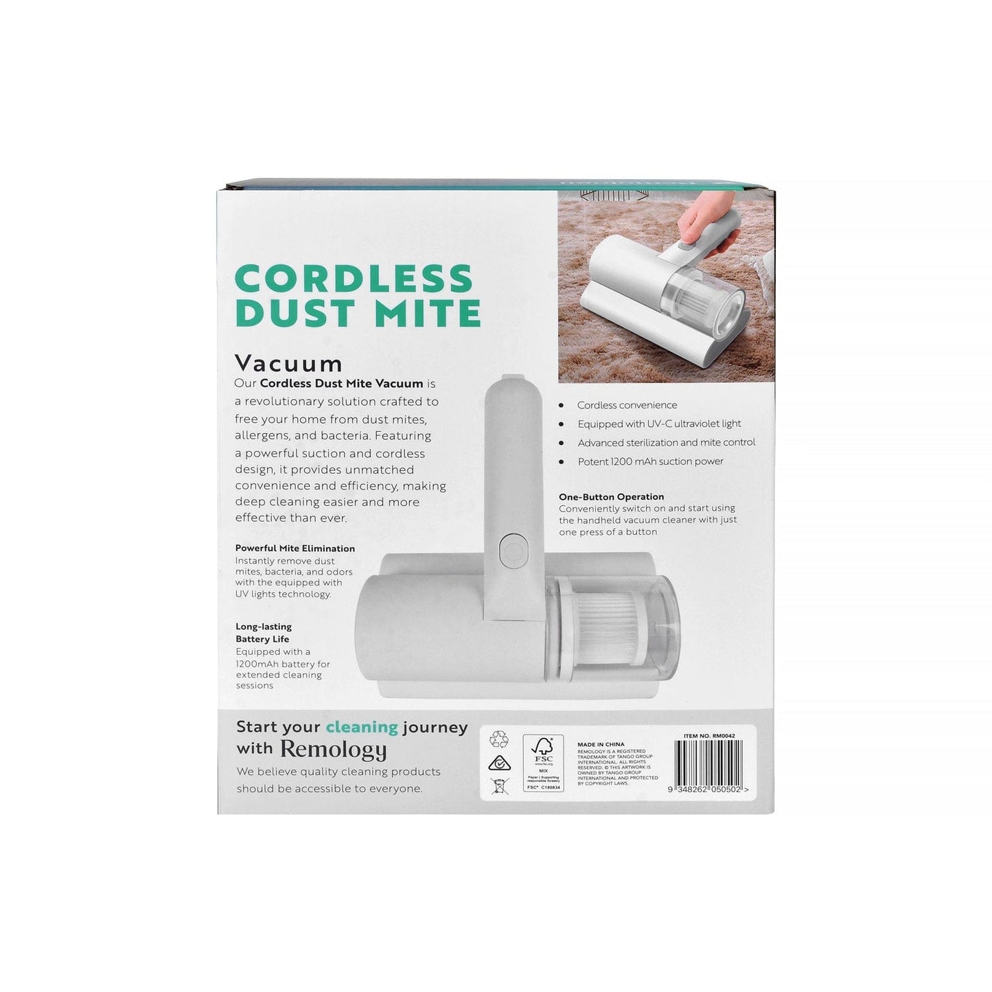 Living Today UV-C Ultraviolet Light Cordless Dust Mite Vacuum