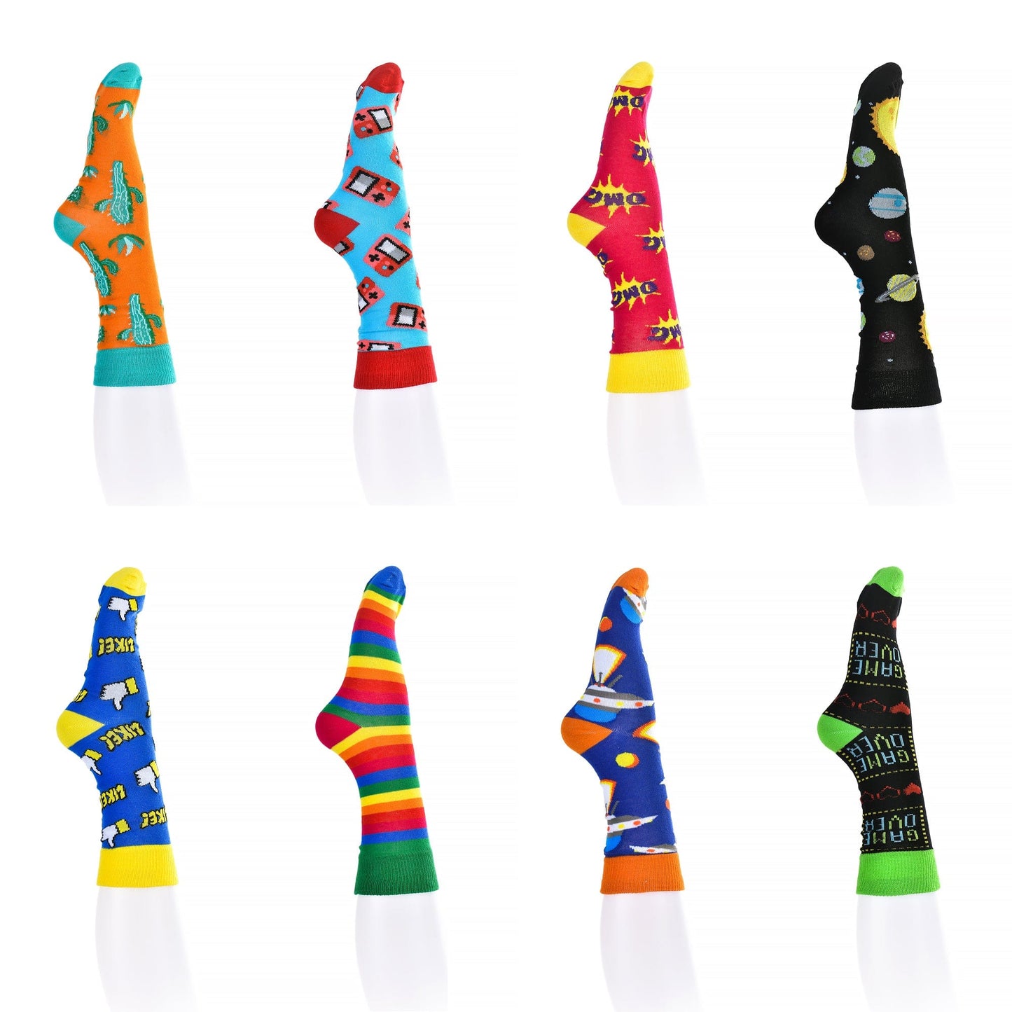 Sock Exchange Socks 8 Pairs Fashion Novelty Funny Socks one Size 5-13 Men and Women Socks #3