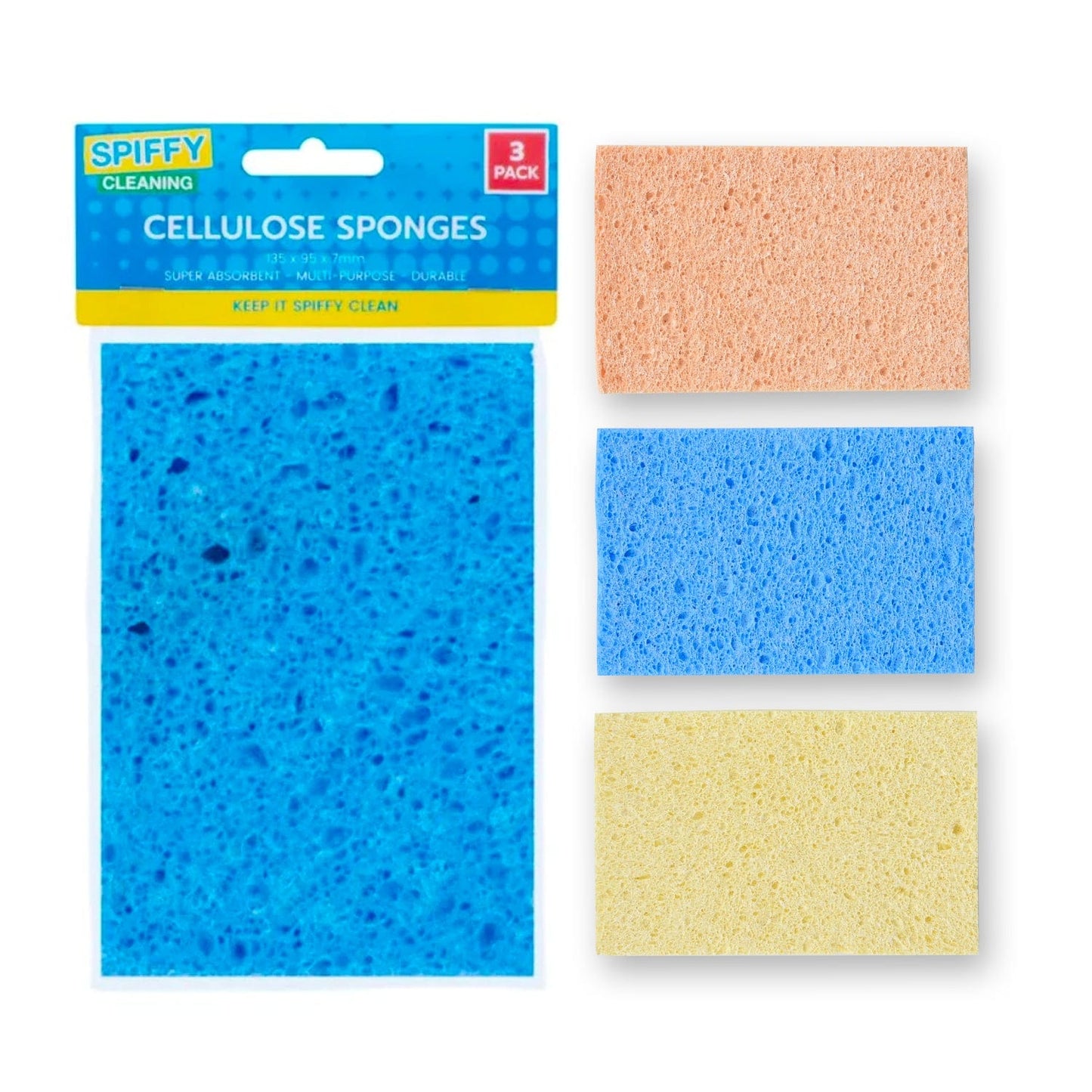 Spiffy cleaning sponge SPIFFY 3PC Cellulose Sponges