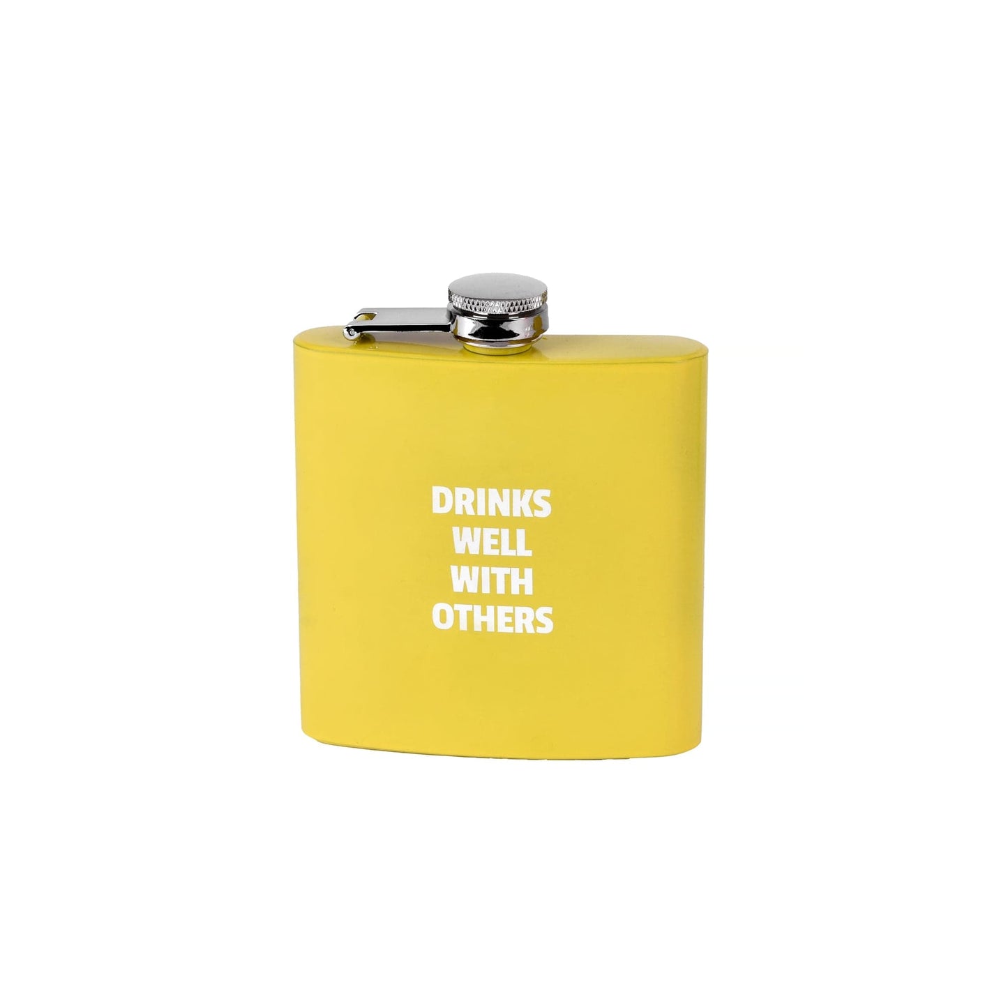 Lazy Dayz Drinkware 175ml Stainless Steel Hip Flask w Funny Quotes - Yellow