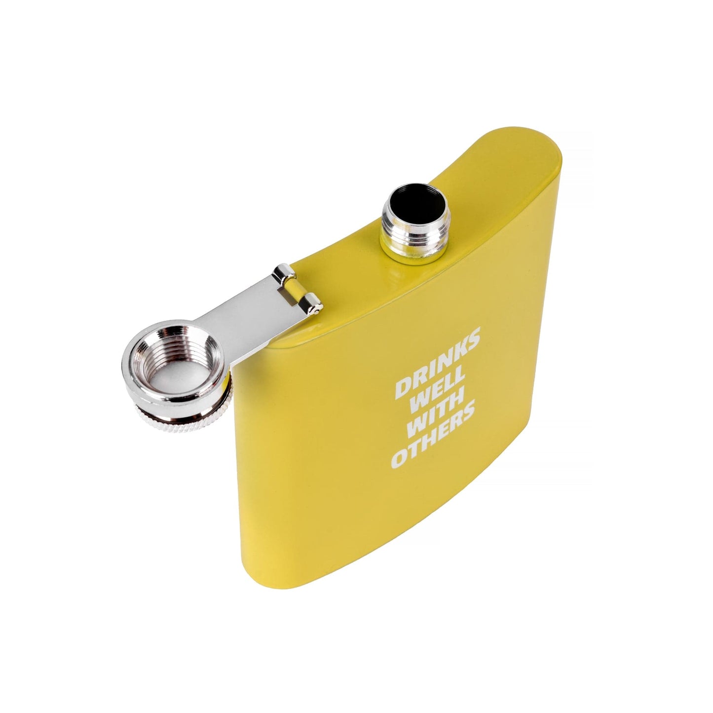 Lazy Dayz Drinkware 175ml Stainless Steel Hip Flask w Funny Quotes - Yellow