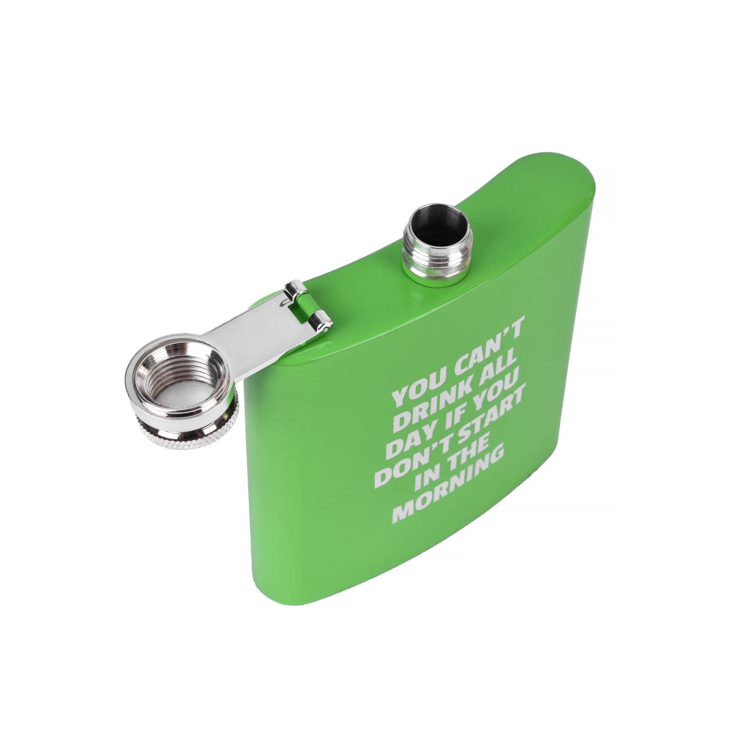 Lazy Dayz Drinkware 175ml Stainless Steel Hip Flask w Funny Quotes - Green
