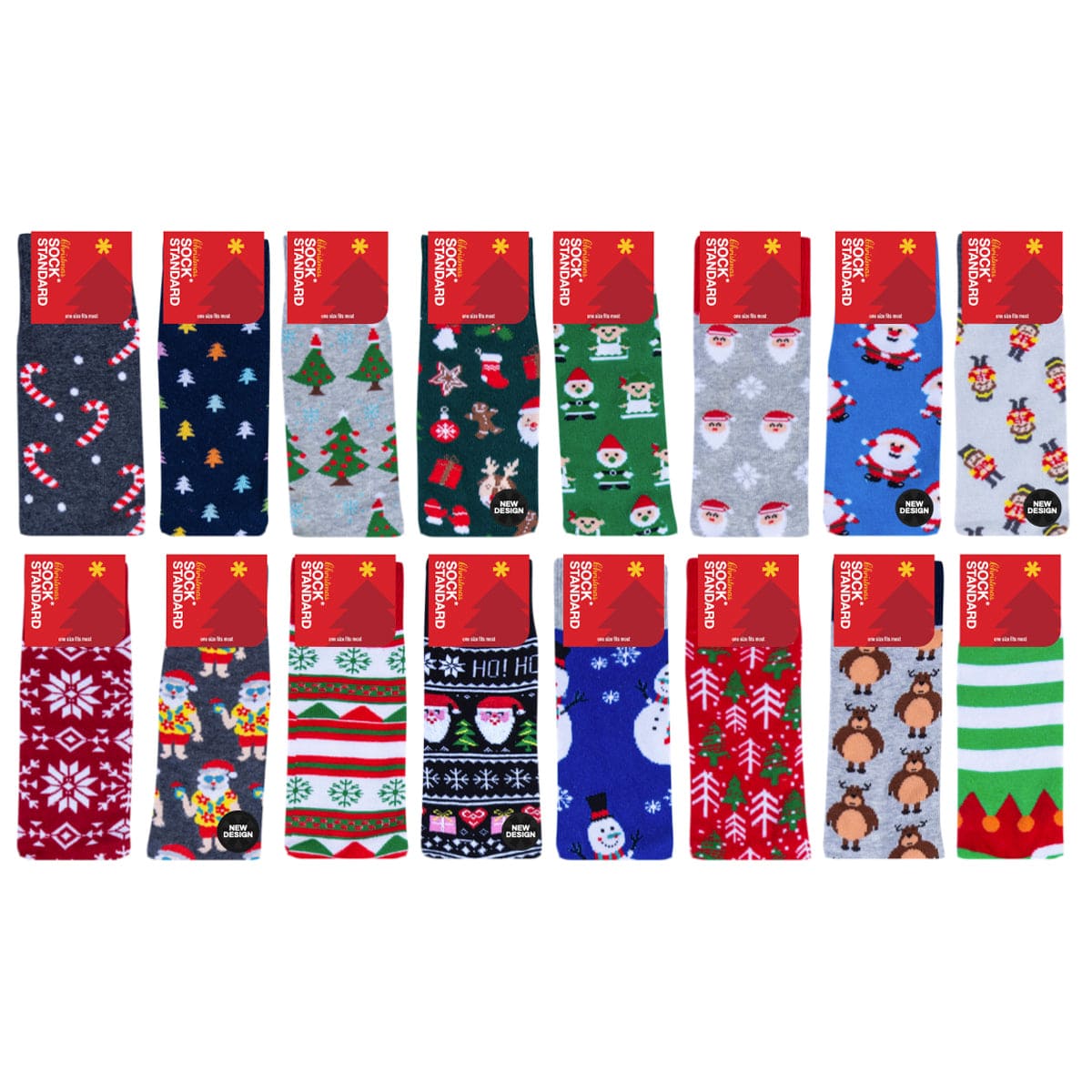 Sock Exchange Socks 8 Pairs Assorted Colors Christmas Fashion Novelty Funny Socks One Size 5-13 Men Socks Women Socks