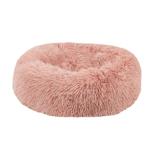 Living Today Plush Donut Faux Fur Calming Pet Nest - Salmon Pink - M