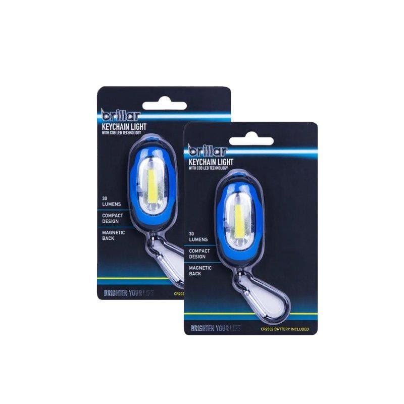 Brillar led lighting 2 Pcs COB LED BLUE Keychain Light Flashlight Safety Light Work