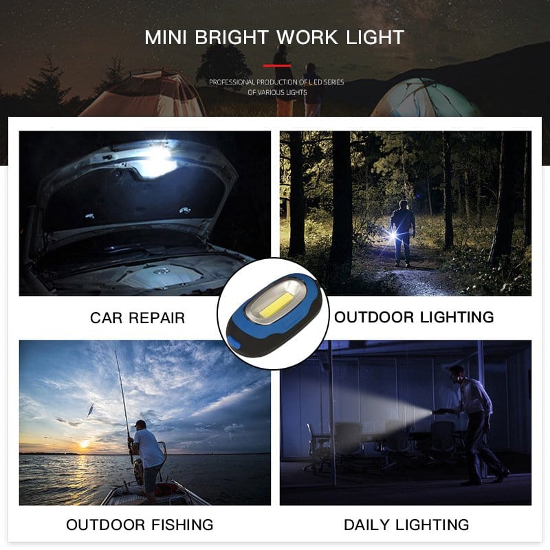 Brillar led lighting 2 Pcs COB LED BLUE Keychain Light Flashlight Safety Light Work