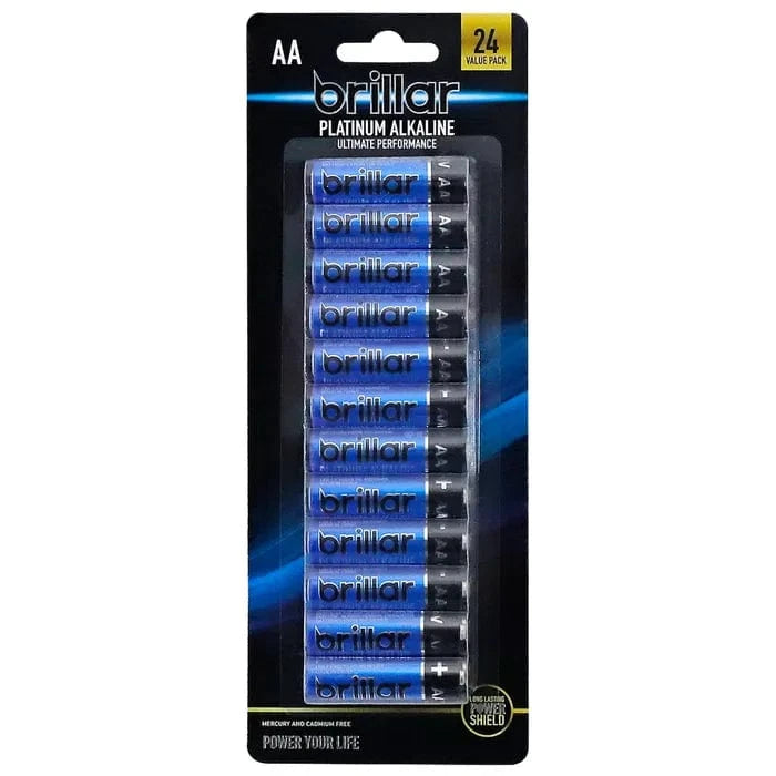 Brillar General Purpose Batteries 24 Pcs Brillar AA Platinum Alkaline Batteries