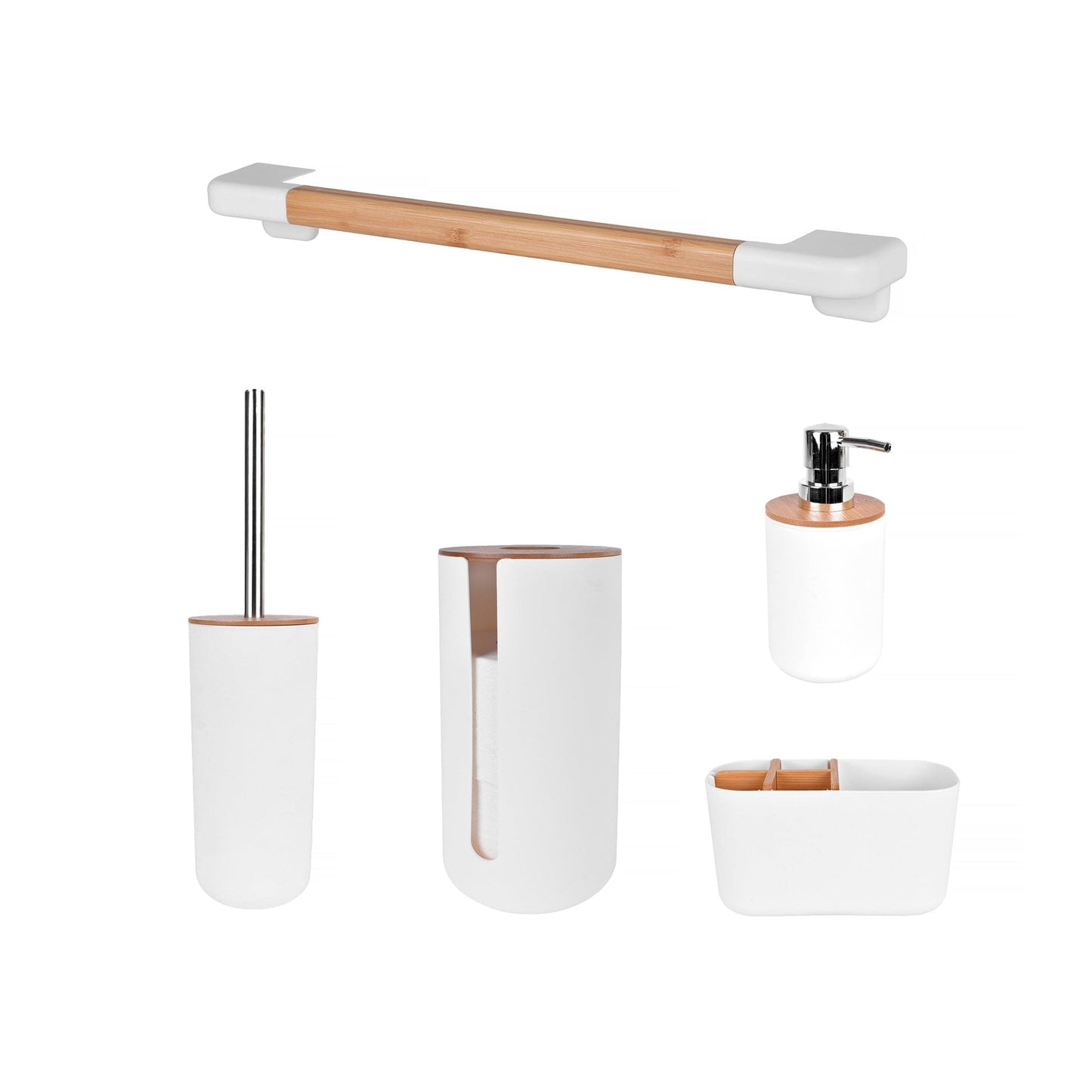 Clevinger bathroom accessories 5pk Bathroom Storage and Cleaning Set A