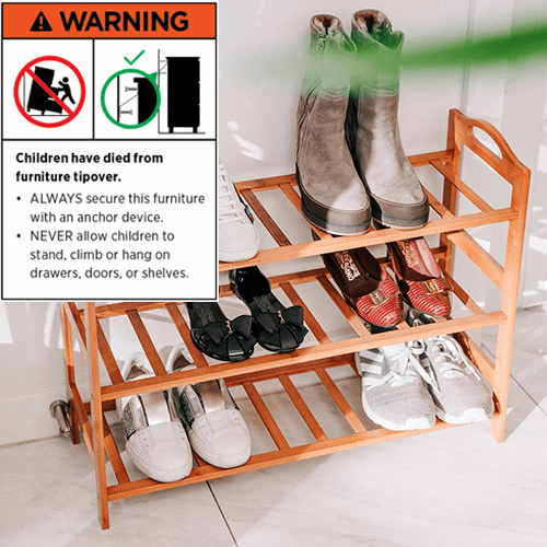 Living Today Shoe Racks & Organizers Bamboo 3 Tiers Layers  Storage Shoe Rack & Organiser