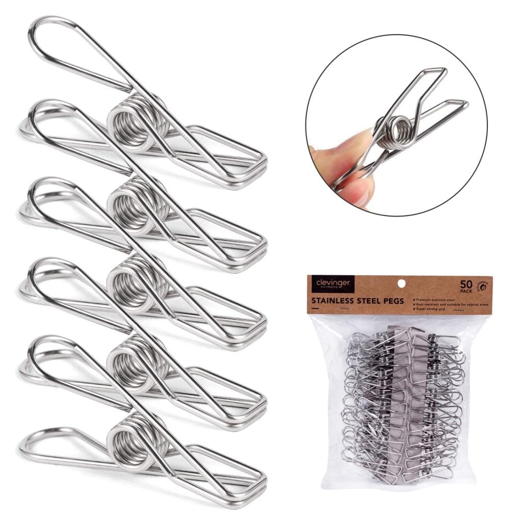 Clevinger laundry 100 Pcs Stainless Steel Pegs