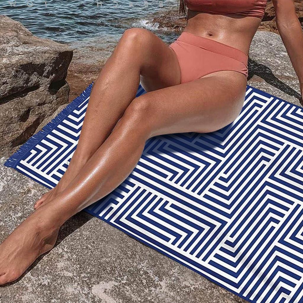 Lazy Dayz towel Rectangular Quick Dry Beach Towel with Tassel - Red