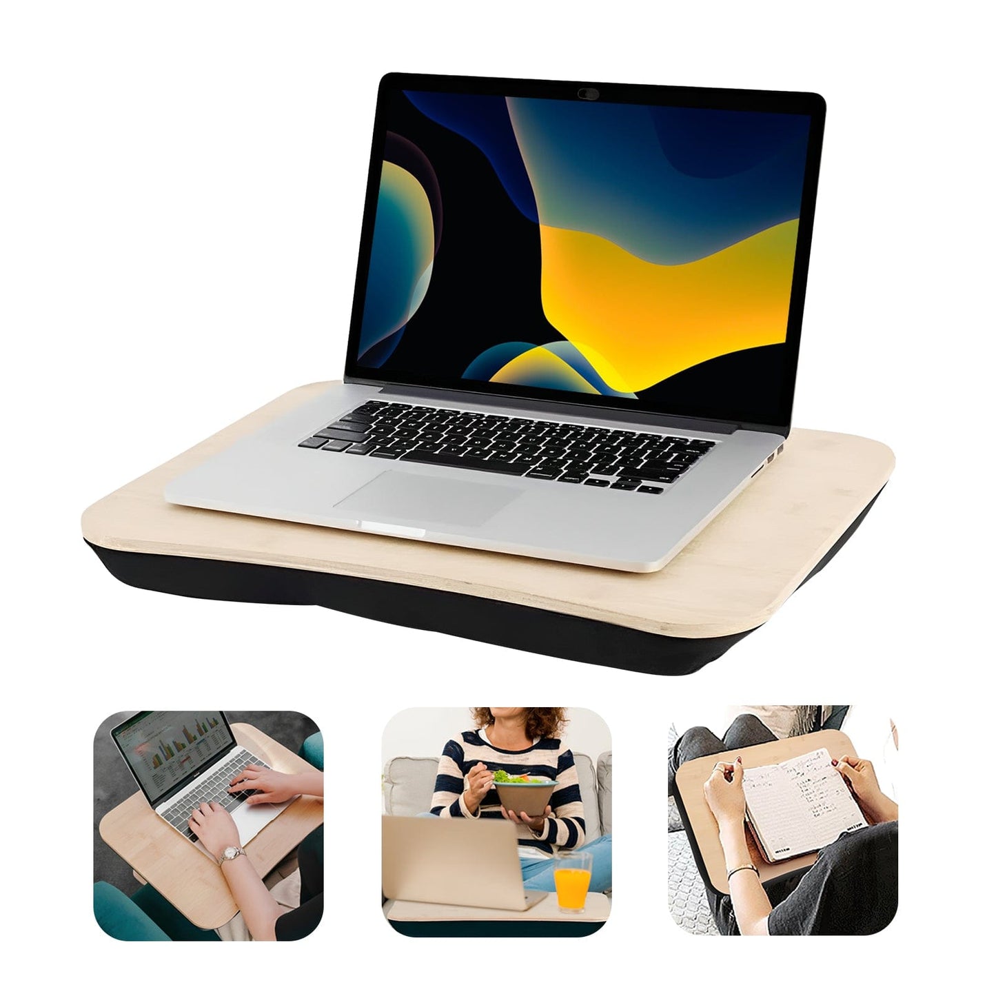 Living Today Office Furniture Portable Bamboo Laptop PC Table Lap Tray Workstation