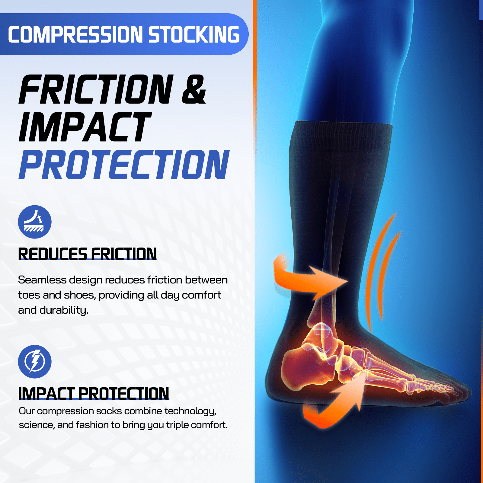 Living Today 2 pairs of Miracle Compression Socks - Large/XL