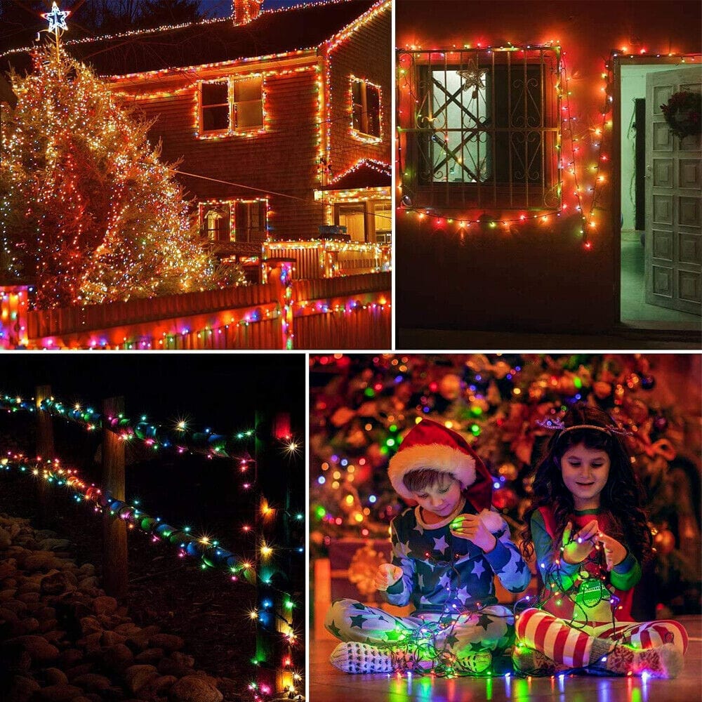 Living Today Inflatable Party Decorations 500 Solar LED Fairy Lights 8 Function Memory Hold Multicolor Christmas Decoration Multicolor