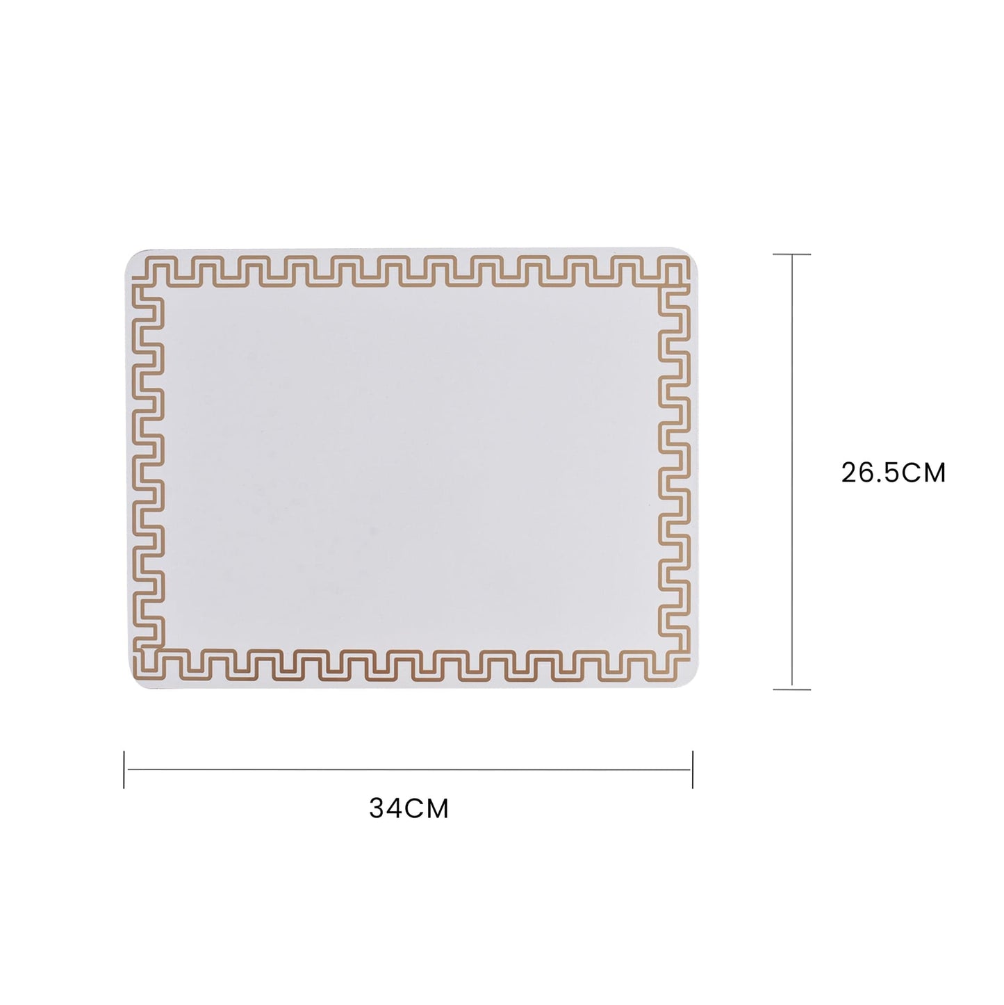 Clevinger dining placemat Clevinger 8 pcs MDF Placemats and Coasters Gold Border
