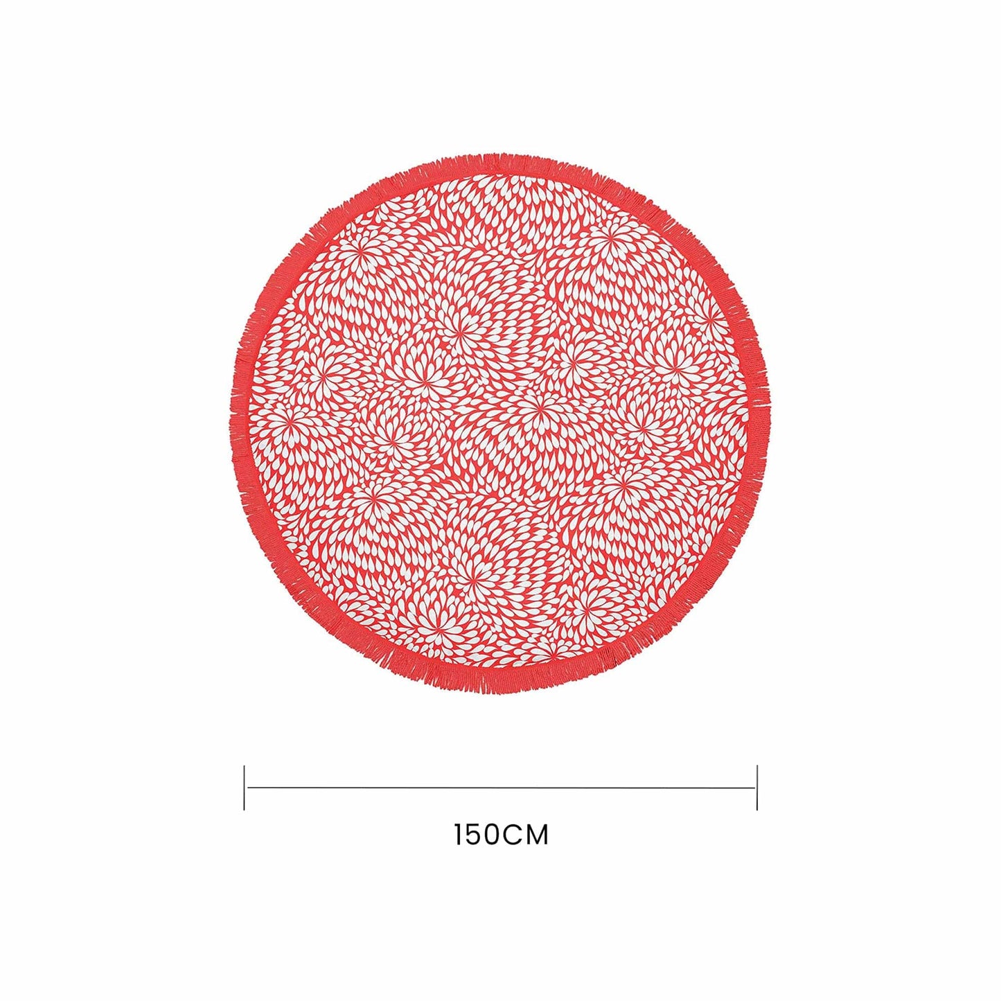 Lazy Dayz towel Round Beach Towel with Tinsel - Red