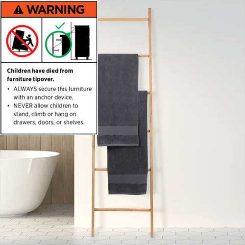 Clevinger Towel Racks & Holders Bamboo 6 Step Towel Ladder - Freestanding 182cm