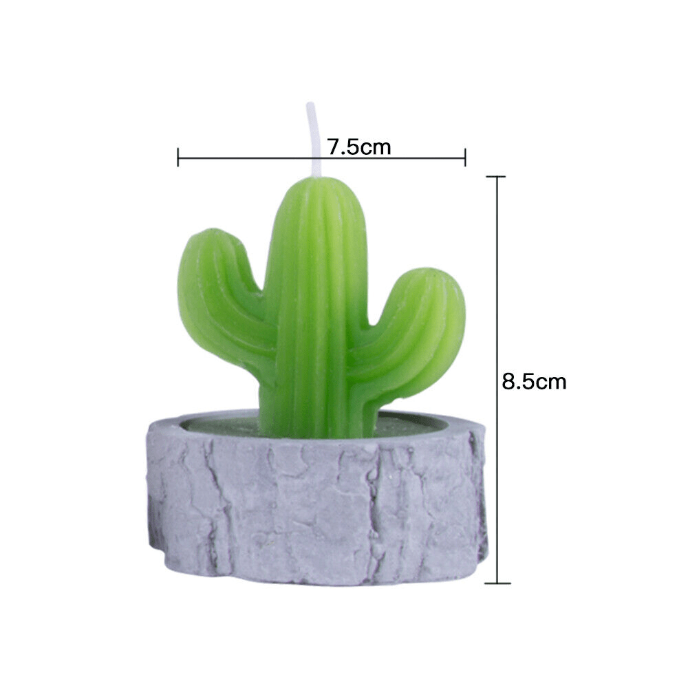 Lazy Dayz 4Pcs/set Simulation Plant Cactus Candle Tea Light Home Decor Table Tealight Mini