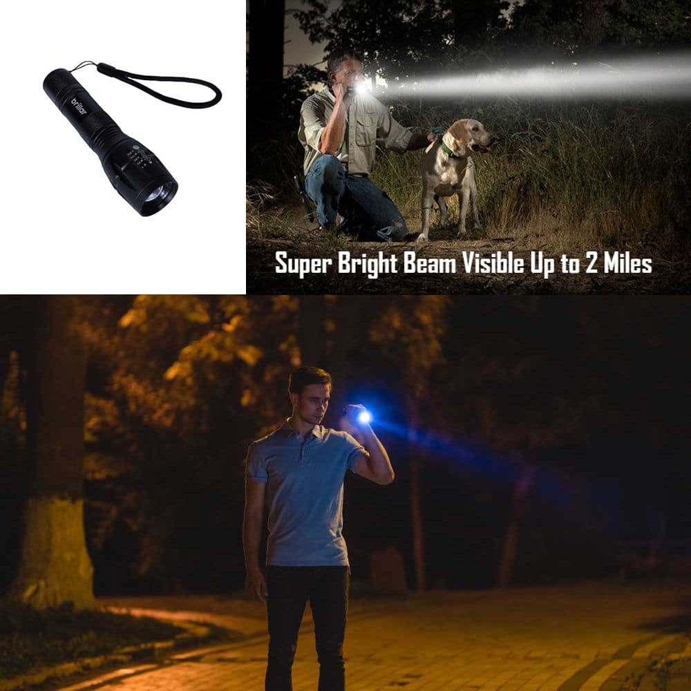 Brillar Flashlights Aluminium 5-Mode Tactical LED Flashlight