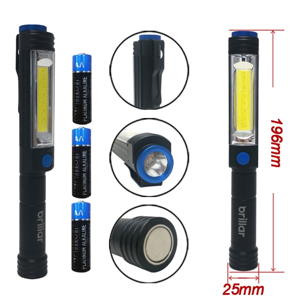Brillar Flashlights High-Powered 400 Lumen LED UV Inspector Battery Spotlight
