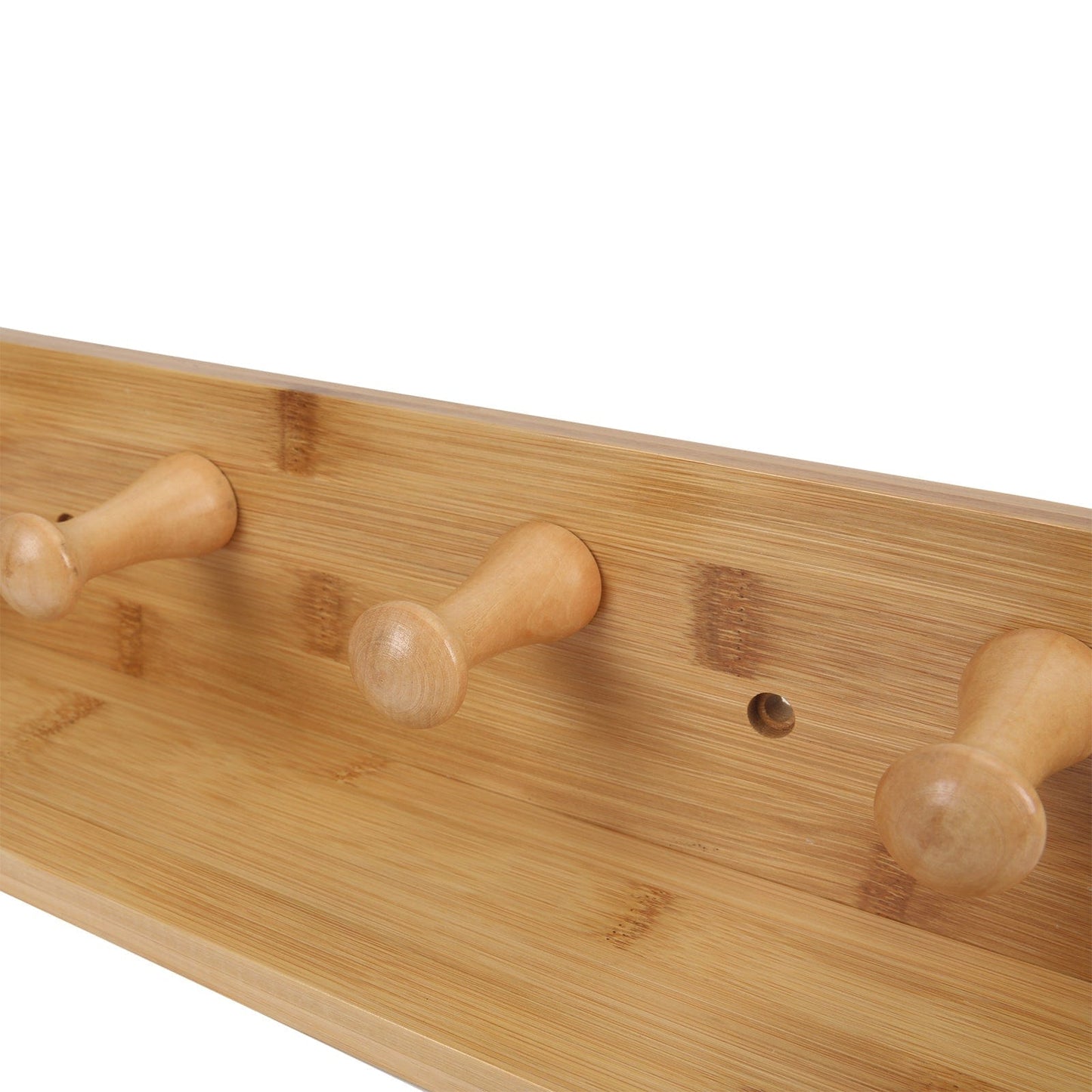 Living Today Storage Hooks & Racks Bamboo Wall Hooks and Shelf