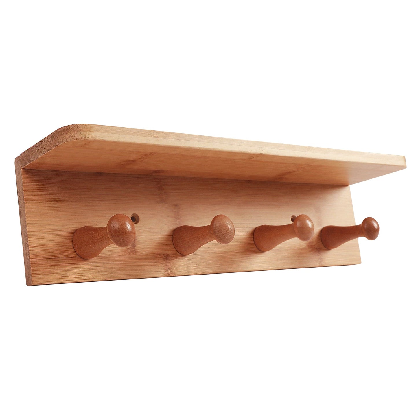 Living Today Storage Hooks & Racks Bamboo Wall Hooks and Shelf