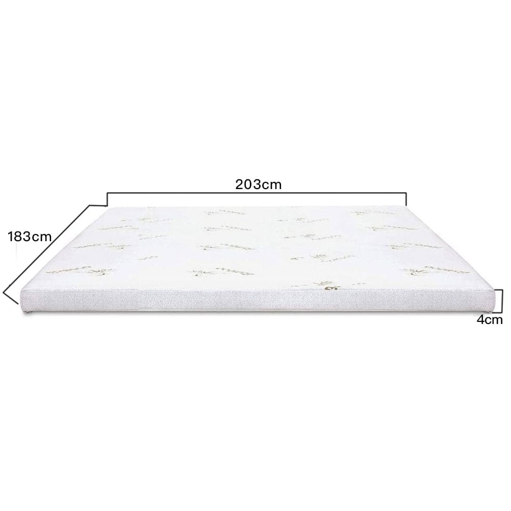 Living Today 4cm Memory Foam Mattress Topper with Bamboo Cover - King