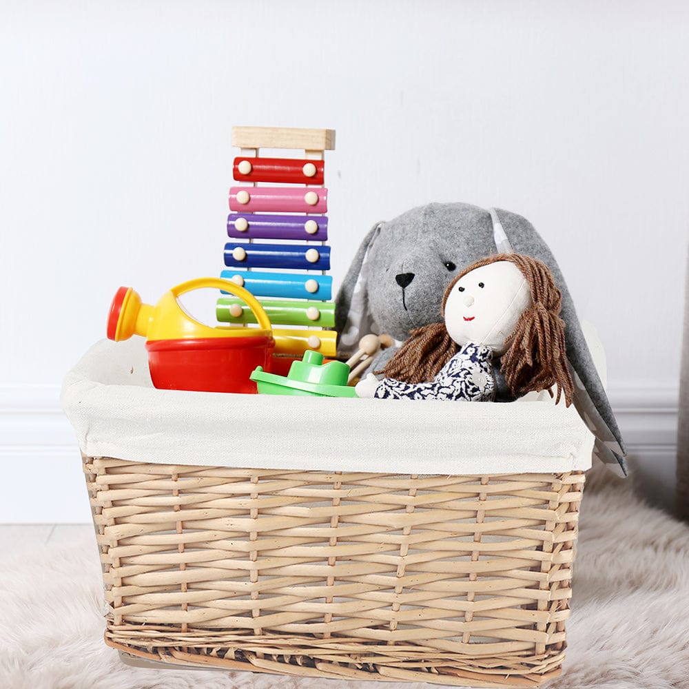 Living Today 4 Piece Wicker Storage Baskets With Liner Set