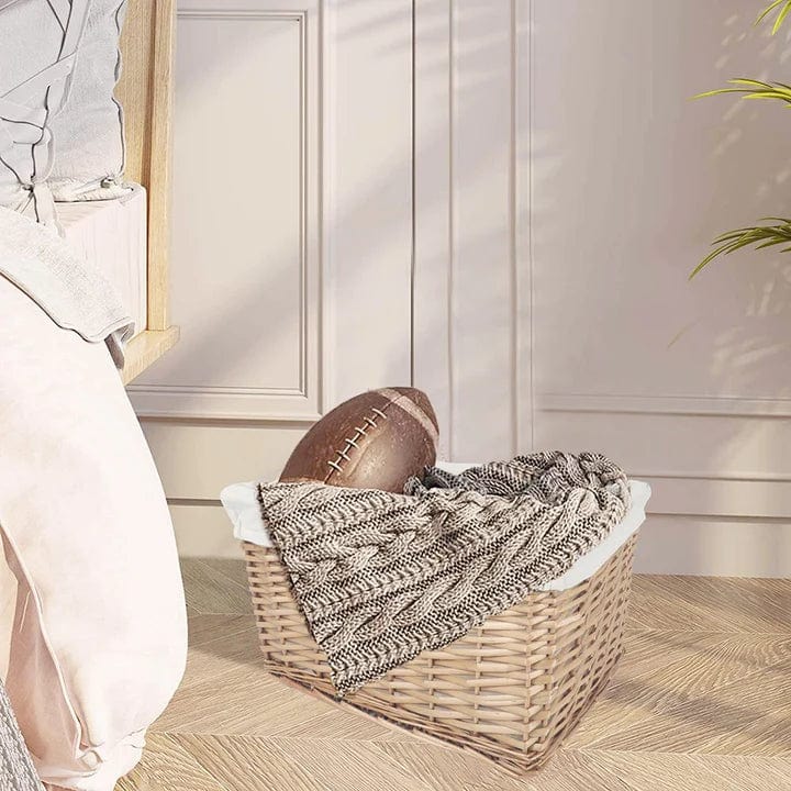 Living Today 4 Piece Wicker Storage Baskets With Liner Set