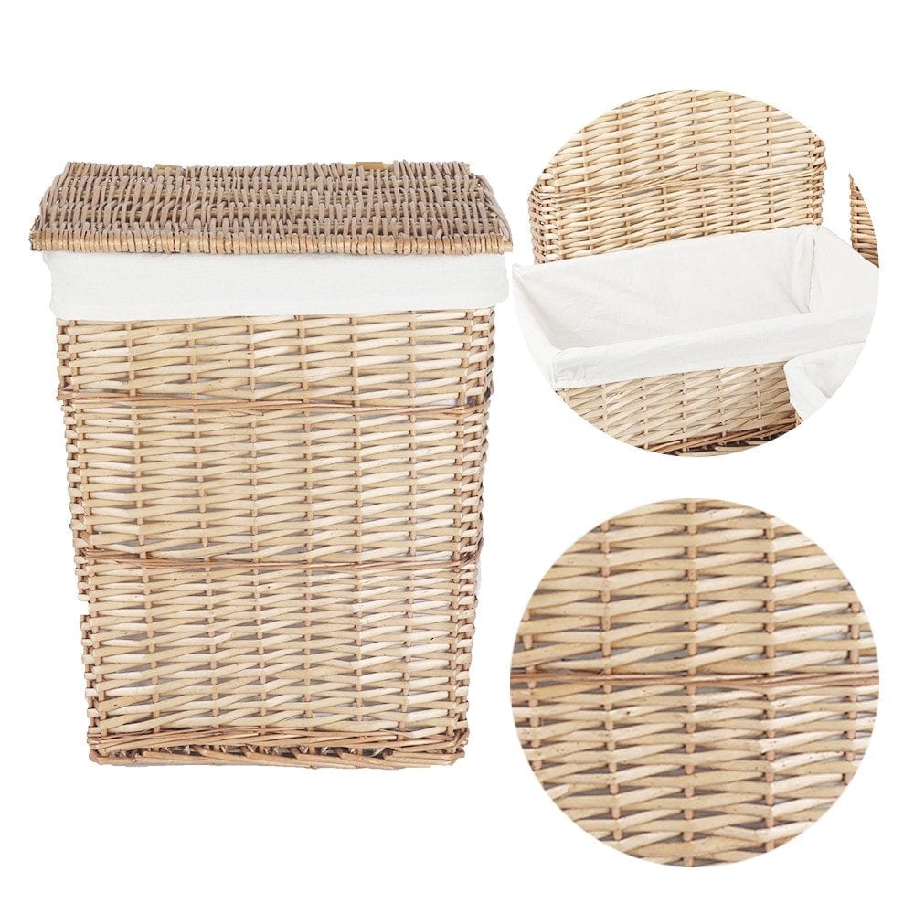 Living Today 6 Piece Wicker Storage Baskets With Liner Set