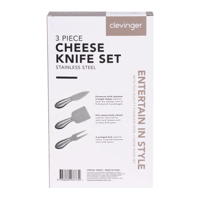 Living Today Kitchen Knives Clevinger Belmont 3 Piece Stainless Steel Cheese Knife Set