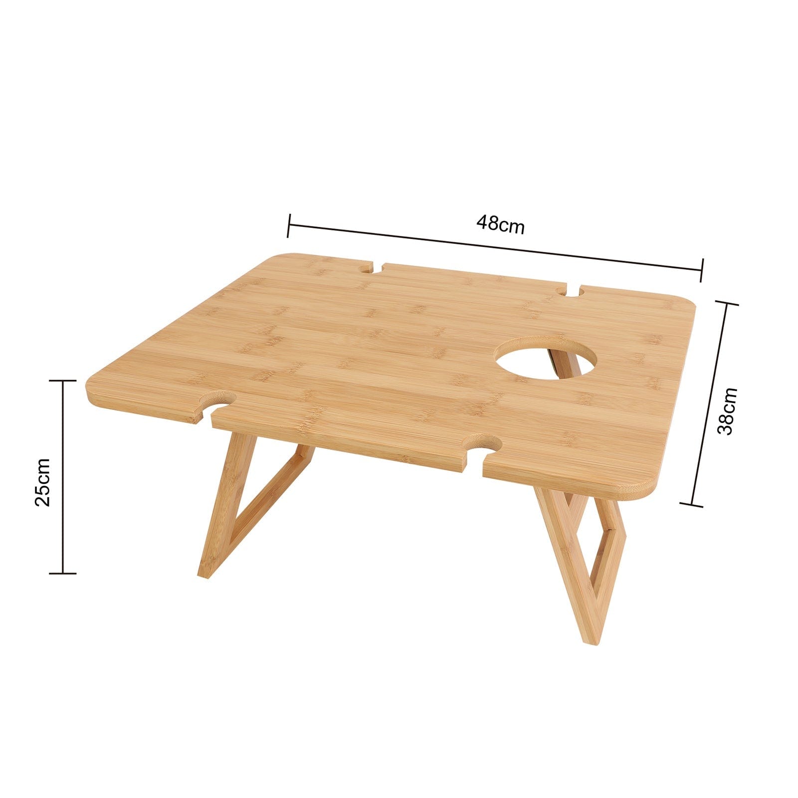 Living Today Bamboo Bamboo Portable Picnic Table, Foldable outdoor Tray