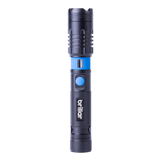 Illuminate Your Adventures with the Brillar Investigator 1000 Lumens Rechargeable USB Flashlight!