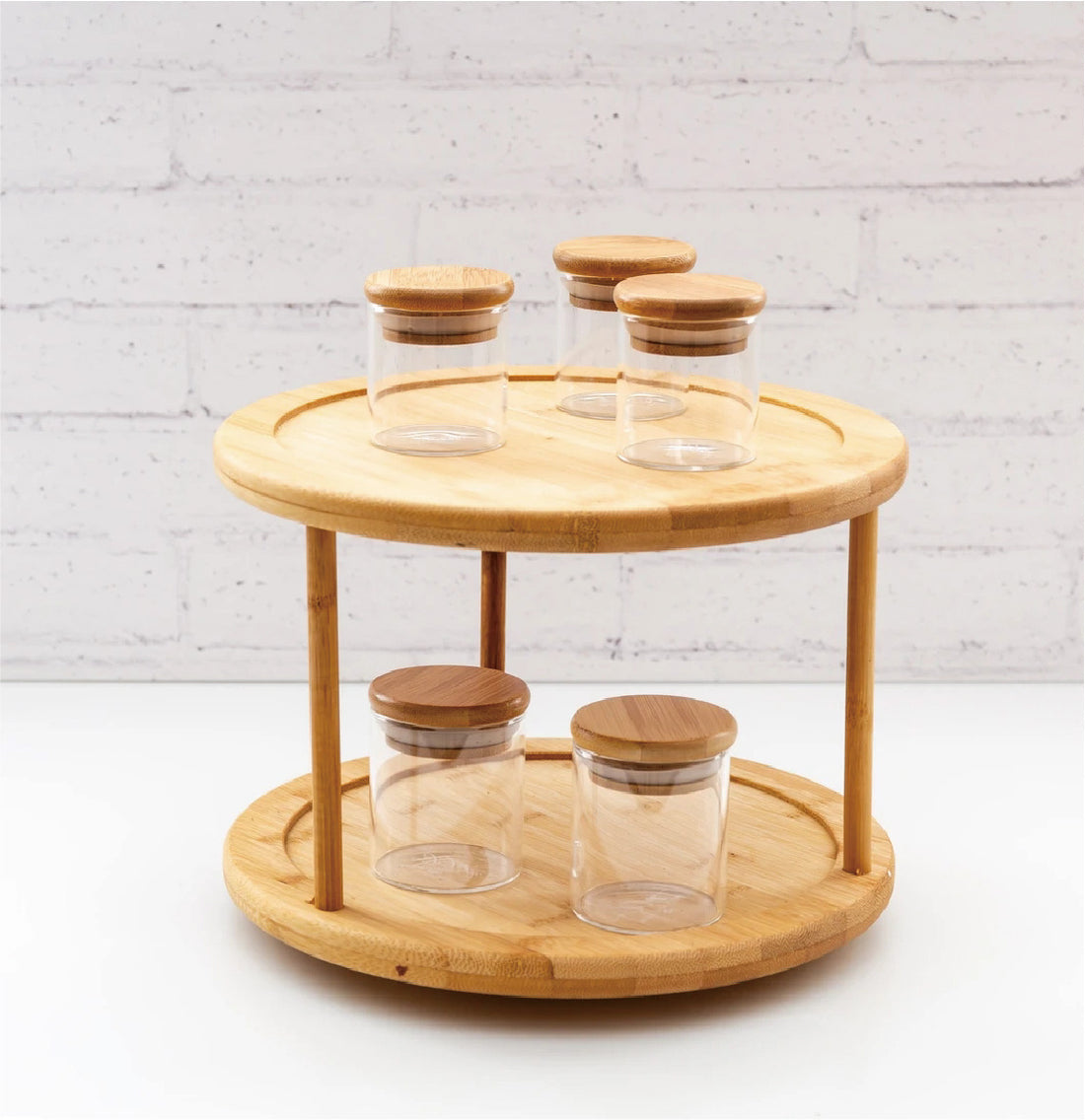 Bamboo Harmony in Your Kitchen: The 2-Tier Lazy Susan Turntable