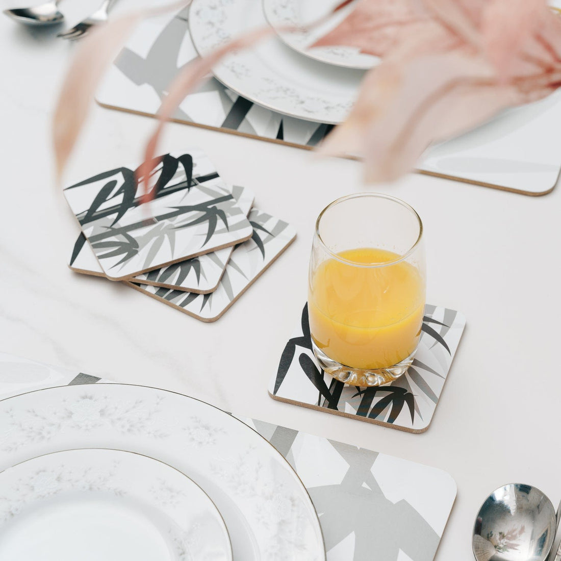 Enhance Your Dining Experience with 8 Pcs MDF Placemats and Coasters Bamboo