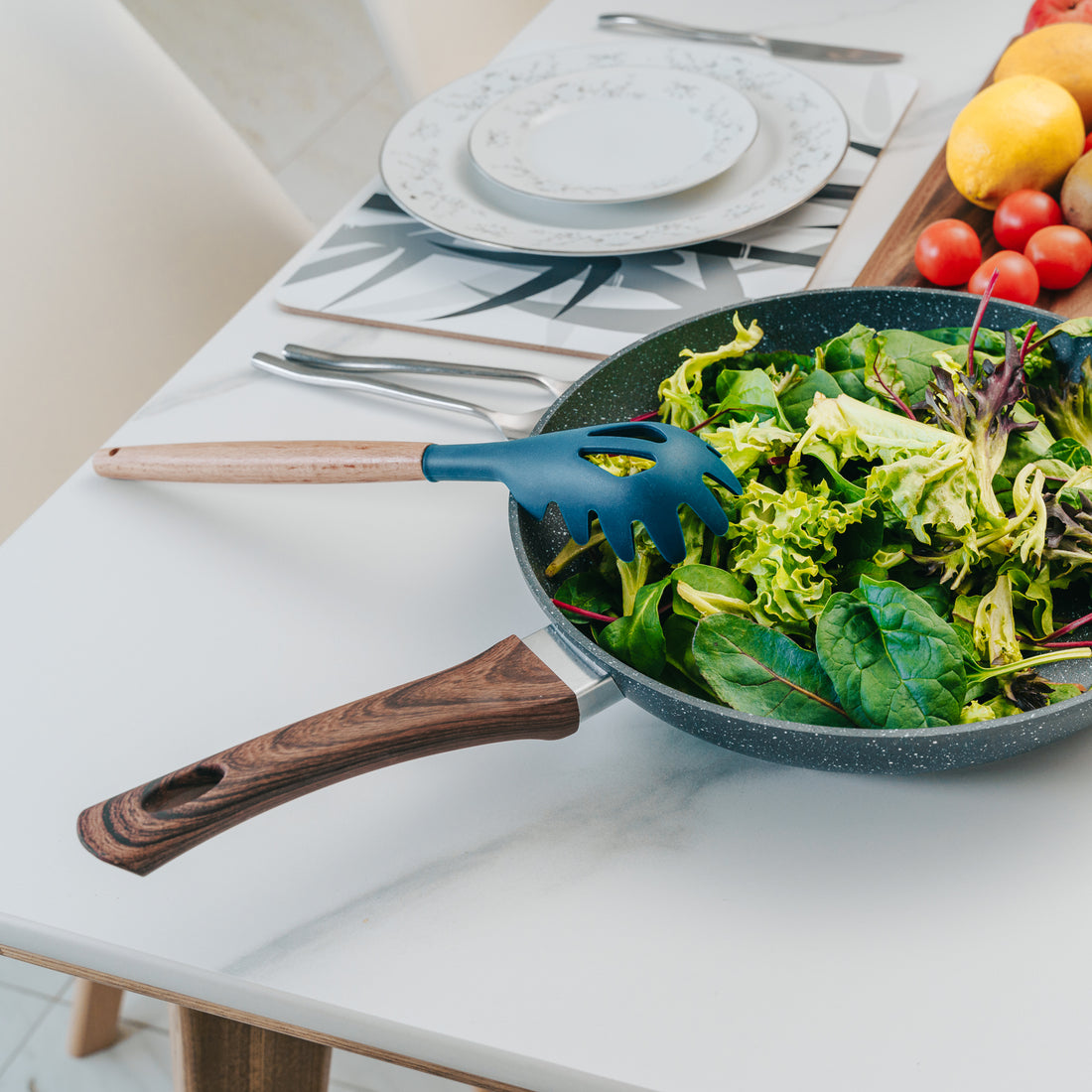 Elevate Your Kitchen Experience with the Beechwood & Silicone Kitchen Serving Utensils Set